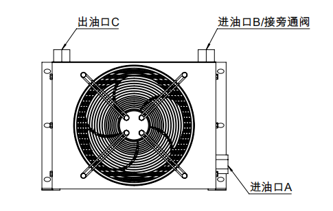 <font color='red'>風冷油冷卻器</font>用于回油冷卻時的安裝方式